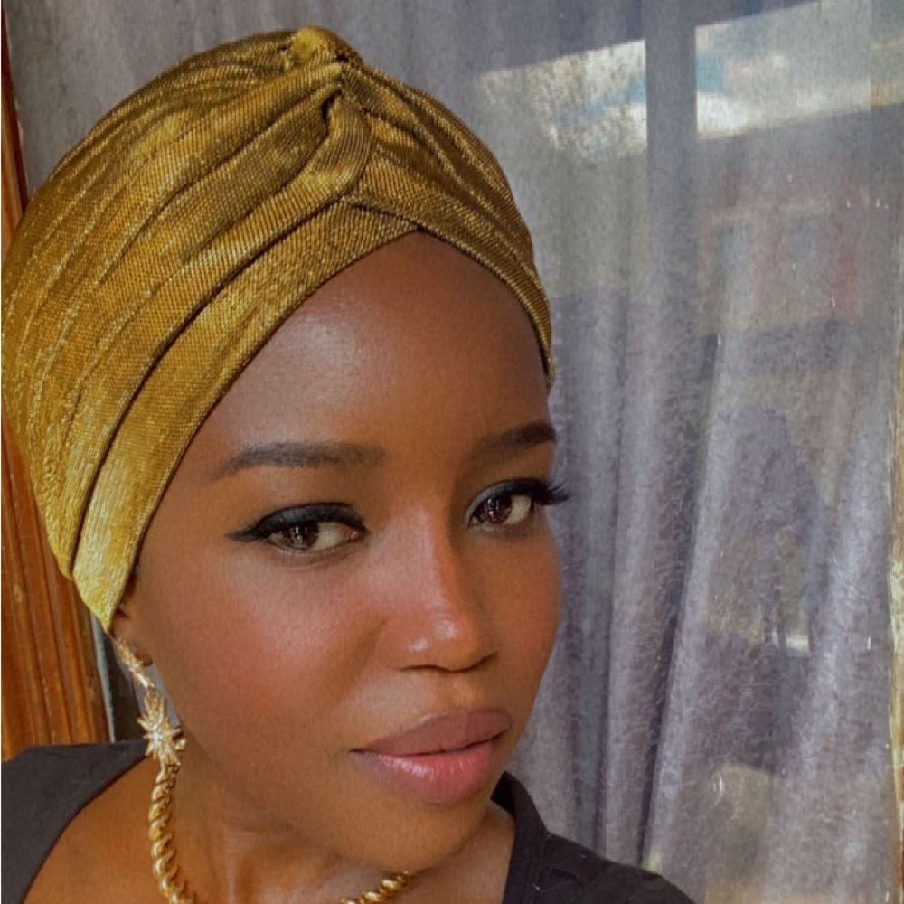 Handmade Gold Metallic Hair Turban Hair Cover - Protective Styling & Costume